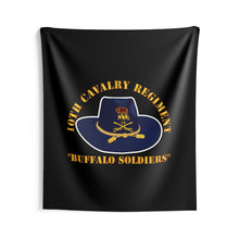 Load image into Gallery viewer, Indoor Wall Tapestries - Army - 10th Cavalry Regiment w Cav Hat - Buffalo Soldiers
