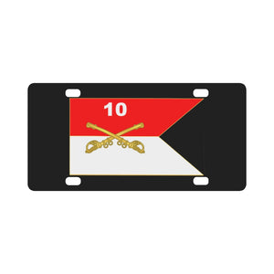 10th Cavalry Guidon - Buffalo Soldiers Classic License Plate