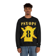 Load image into Gallery viewer, Unisex Heavy Blend Crewneck Sweatshirt - Army - PSYOPS w Branch Insignia - 8th Battalion Numeral - Line X 300 - Hat