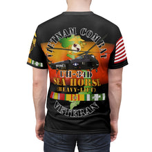 Load image into Gallery viewer, Unisex AOP Tee - USMC - Vietnam Combat Veteran - UH-34D Sea Horse with Vietnam Service Ribbon