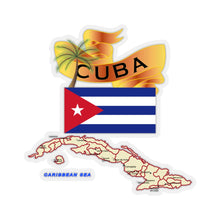 Load image into Gallery viewer, Kiss-Cut Stickers - Cuba - Cuba with Palm and Map X 300