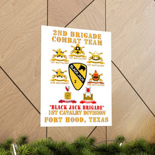 Load image into Gallery viewer, Premium Matte vertical posters - Army - 2nd BCT, 1st Cav Division - BlackJack - All Sub Units w Ribbon X 300