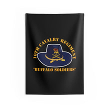 Load image into Gallery viewer, Indoor Wall Tapestries - Army - 10th Cavalry Regiment w Cav Hat - Buffalo Soldiers