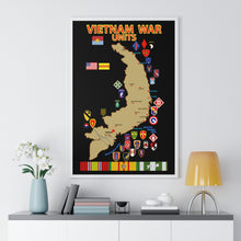 Load image into Gallery viewer, Premium Framed Vertical Poster - Map - Vietnam Units - 3 wo DS - Black