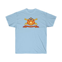 Load image into Gallery viewer, Unisex Ultra Cotton Tee - Army - 57th Artillery Brigade - Distinctive Unit Insignia (DUI) with Artillery Branch and Ribbon - American Patriot