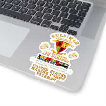 Load image into Gallery viewer, Kiss-Cut Stickers - USMC - Gulf War Veteran - 3rd Bn, 5th Marines w CAR GULF SVC