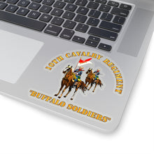 Load image into Gallery viewer, Kiss-Cut Stickers - Army - 10th Cavalry Regiment w Cavalrymen - Buffalo Soldiers