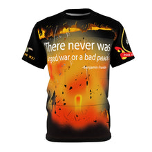 Load image into Gallery viewer, Unisex AOP - Never a Good War or Bad Peace - Don't Tread on Me - Poor Richard