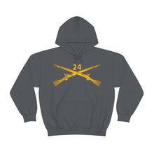 Load image into Gallery viewer, Unisex Heavy Blend Hooded Sweatshirt - Army - 24th Infantry Regiment Branch Wo Txt