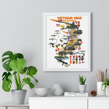 Load image into Gallery viewer, Premium Framed Vertical Poster - Map - Vietnam Units -with Wpns - Equipment