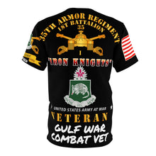 Load image into Gallery viewer, Unisex AOP - 1st Battalion, 35th Armor Regiment - Iron Knights - Gulf War Combat Veteran (CRUCIFIER) (C-14) with Gulf War Service Ribbons