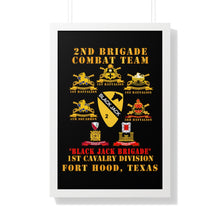 Load image into Gallery viewer, Framed Vertical Poster - Army - 2nd BCT, 1st Cav Division - BlackJack - All Sub Units w Ribbon X 300