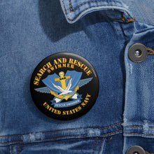 Load image into Gallery viewer, Custom Pin Buttons - Navy - Search and Rescue Swimmer