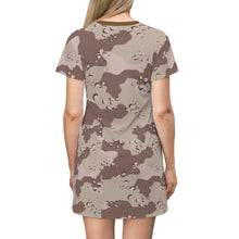 Load image into Gallery viewer, All Over Print T-Shirt Dress - Military Chocolate Chip Desert Camouflage
