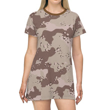 Load image into Gallery viewer, All Over Print T-Shirt Dress - Military Chocolate Chip Desert Camouflage