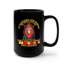 Load image into Gallery viewer, Black mug 15oz - USMC - 1st Bn, 8th Marines - Beirut barracks bombing w SVC