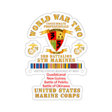 Load image into Gallery viewer, Kiss-Cut Stickers - USMC - WWII - 3rd Bn, 5th Marines - w PAC SVC