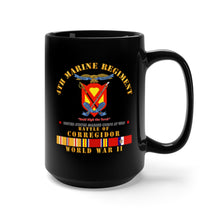 Load image into Gallery viewer, Black Mug 15oz - USMC - 4th Marine Regiment - Battle of Corregidor - WWII w PAC SVC