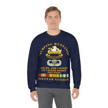 Load image into Gallery viewer, Unisex Heavy Blend Crewneck Sweatshirt - Army - Jumping Mustangs w DUI - ABN Basic - 1st Bn 8th Cav w VN
