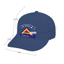 Load image into Gallery viewer, US 7th Army - 7 Steps to Hell w Germany Tab - TRUE NAVY AOP Unisex Adjustable Curved Bill Baseball Hat