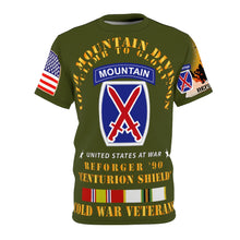 Load image into Gallery viewer, AOP - Army - 10th Mountain Division - Climb to Glory - REFORGER 90, Centurion Shield - Cold War Service Ribbons - Military Green