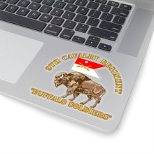 Load image into Gallery viewer, Kiss-Cut Stickers - Army - 9th Cavalry Regiment - Buffalo Soldiers w 9th Cav Guidon