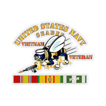 Load image into Gallery viewer, Kiss-Cut Stickers - Navy - Seabee - Vietnam Veteran - Step VN VET
