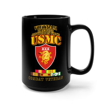 Load image into Gallery viewer, Black Mug 15oz - USMC - III MAF - Combat Vet w VN SVC Medals