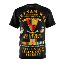 Load image into Gallery viewer, Unisex AOP Cut & Sew Tee - USMC - Vietnam War Veteran - 3rd Bn, 5th Marines w CAR VN SVC