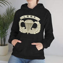 Load image into Gallery viewer, Unisex Heavy Blend Hooded Sweatshirt - Army - LRRP - Basic Airborne Badge w LRRP Tab X 300
