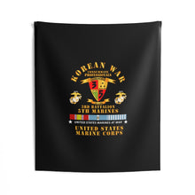 Load image into Gallery viewer, Indoor Wall Tapestries - USMC - Korean War - 3rd Bn, 5th Marines w KOREA SVC