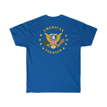 Load image into Gallery viewer, Unisex Ultra Cotton Tee - Army - 57th Artillery Brigade - Shoulder Sleeve Insignia (SSI) with Artillery Branch and Ribbon - American Patriot