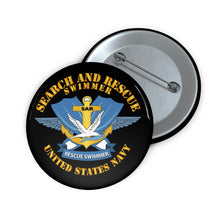 Load image into Gallery viewer, Custom Pin Buttons - Navy - Search and Rescue Swimmer