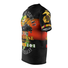 Load image into Gallery viewer, Unisex AOP Tee - USMC - Vietnam Combat Veteran - UH-34D Sea Horse with Vietnam Service Ribbon