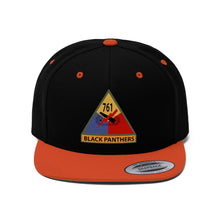 Load image into Gallery viewer, Unisex Flat Bill Hat - 761st Tank Battalion SSI w Name Tape