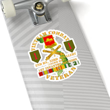Load image into Gallery viewer, Kiss-Cut Stickers - Army - Vietnam Combat Vet - 2nd Bn 33rd Artillery - 1st Inf Div SSI
