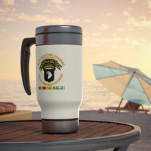 Load image into Gallery viewer, Stainless Steel Travel Mug with Handle, 14oz - Army - 58th Infantry Platoon - Scout Dog - w VN SVC