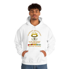 Load image into Gallery viewer, Unisex Heavy Blend Hooded Sweatshirt - Army - Jumping Mustangs w DUI - ABN Basic - 1st Bn 8th Cav w VN