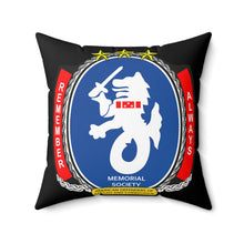 Load image into Gallery viewer, Spun Polyester Square Pillow - American Defenders Of Bataan Corregidor - Ms Logo - Black