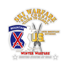 Load image into Gallery viewer, Kiss-Cut Stickers - Army - 10th Mountain Division - Ski Warfare - Ski Combat - Winter Warfare X 300