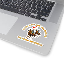 Load image into Gallery viewer, Kiss-Cut Stickers - Army - 10th Cavalry Regiment w Cavalrymen - Buffalo Soldiers
