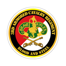 Load image into Gallery viewer, Kiss-Cut Stickers - Army - 3rd Armored Cavalry Regiment DUI - Red White - Blood and Steel