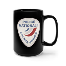 Load image into Gallery viewer, Black Mug 15oz - Police Nationale France Police Patch Blanc