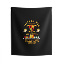 Load image into Gallery viewer, Indoor Wall Tapestries - USMC - Vietnam War Veteran - 3rd Bn, 5th Marines w CAR VN SVC