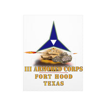 Load image into Gallery viewer, Premium Matte vertical posters - Army - III Armored Corps - M1A1 - M2 Bradely Firing - Fort Hood Texas X 300