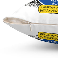 Load image into Gallery viewer, Spun Polyester Square Pillow - American Defenders Of Bataan Corregidor - Ms Logo