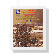 Load image into Gallery viewer, Framed Vertical Poster - Army - 369th Infantry Regiment "Harlem Hellfighters", World War I, "Let's Go Hellfighters, Over the Top"