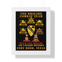 Load image into Gallery viewer, Framed Vertical Poster - Army - 2nd BCT, 1st Cav Division - BlackJack - All Sub Units w Ribbon X 300