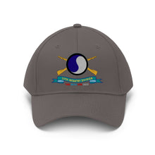 Load image into Gallery viewer, Twill Hat - Army - 29th Infantry Division - Shoulder Patch - The Blue and Gray w Br - Ribbon - Hat - Direct to Garment (DTG) - Printed
