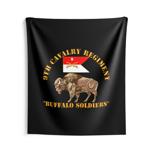 Indoor Wall Tapestries - Army - 9th Cavalry Regiment - Buffalo Soldiers w 9th Cav Guidon
